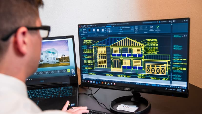 Architecte travaillant sur ordinateur pour coordonner une cotraitance et un GME de marché public