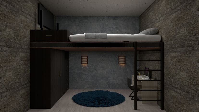 Visualisation architecturale intérieure préparée pour un workflow de rendu Archicad