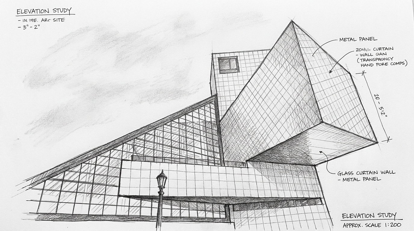 Élévation architecturale — croquis technique